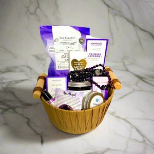 Lavender Lullaby Wellness Box: Spa Gift Set with Amethyst Mala