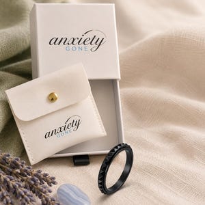 ANXIETYGONE Geometra Fidget Ring for Anxiety, ADHD in Black