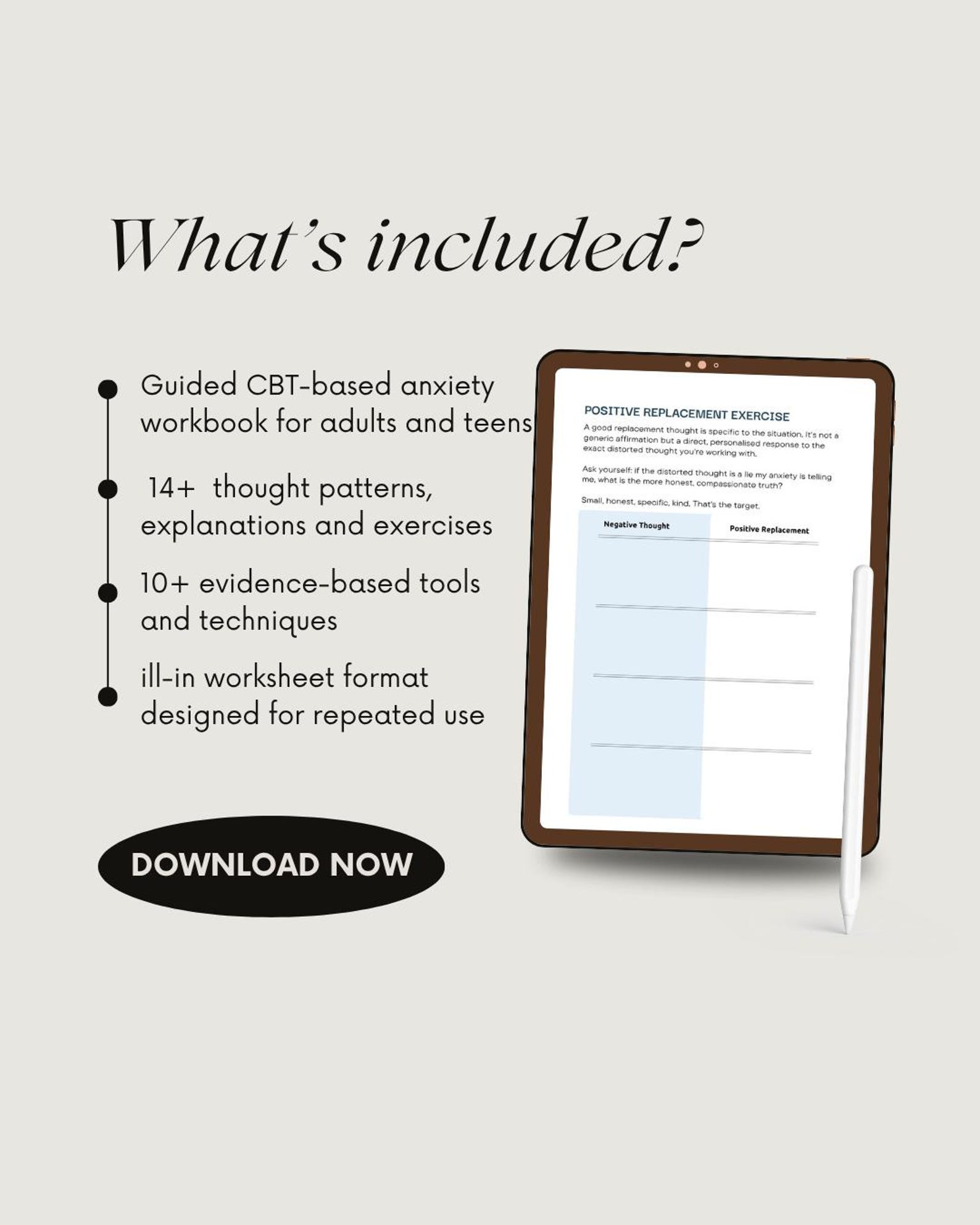 ANXIETYGONE CBT Workbook for Anxiety: Thought Detox, Overthinking ...