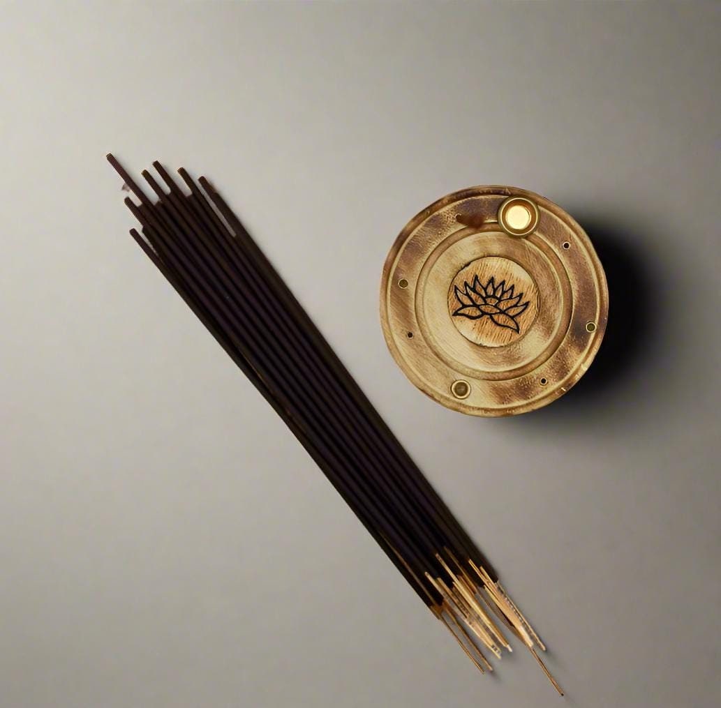 Bruciatore Incenso In Ghisa A Forma Di Loto, Nero 8,5 Cm, Con Coperchio, Per Aromaterapia E Decorazione