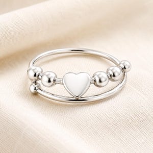 ANXIETYGONE Fidget Ring "Calm Heart" Spinner Ring