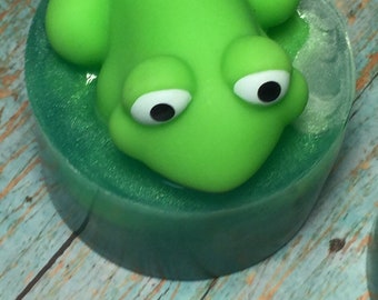 5 Frog Soaps, Child’s Birthday, Kid Soap, Party Favors