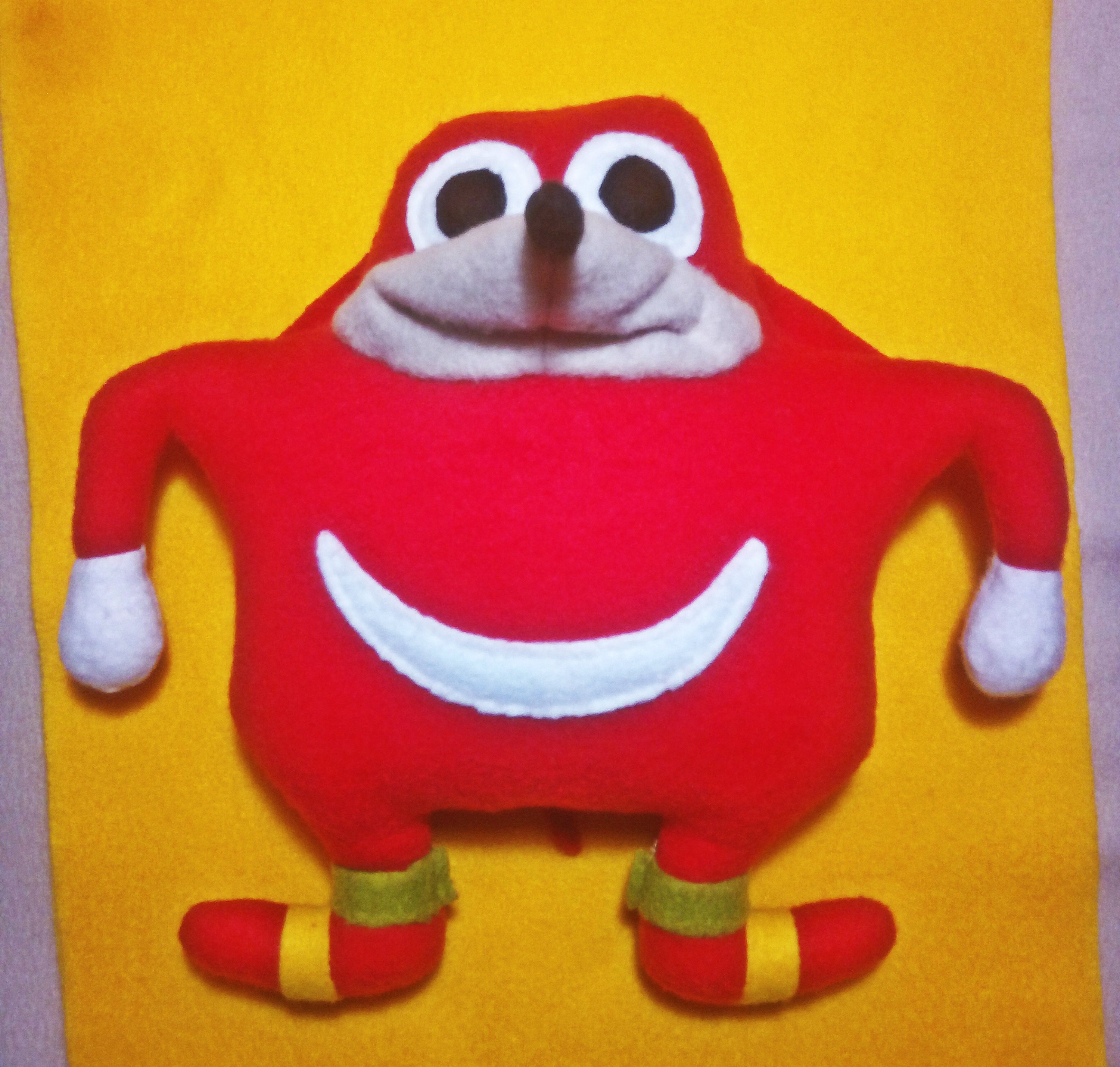 Ugandan Knuckles Plush Toy Red HandMade Uganda Do You Know De Way Sonic Mem...