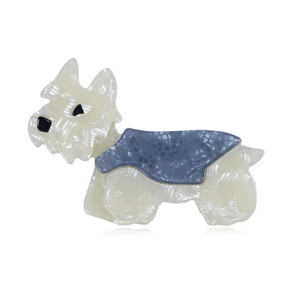 Scottish Terrier Dog Acrylic Brooch/Lapel Pin (Scottie)