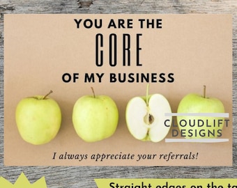 You are the CORE of my business Pop By Tag - Real estate / mortgage broker / insurance referral marketing - Printable PDF Label Sticker