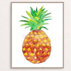 Ananas-Wand-Poster, Pine Apple Aquarell, Obst Küche Dekor Vegetabe Malerei minimalistischen Druck Kunst Zeichnung modernen Raum Wanddekoration