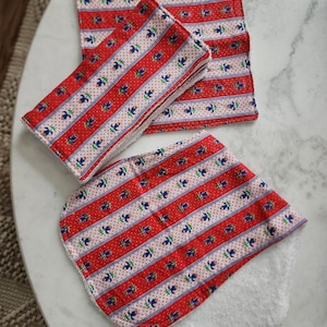 Vintage fabric baby burpcloth and washcloth set