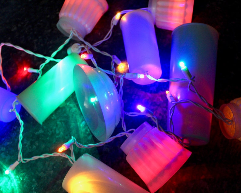 LED String Lights w Vintage Kitchen Containers