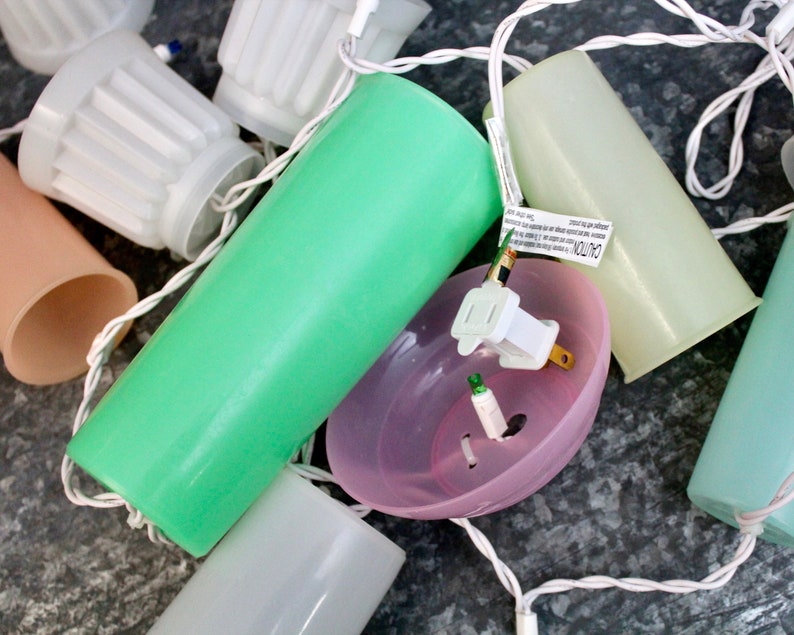 LED String Lights w Vintage Kitchen Containers