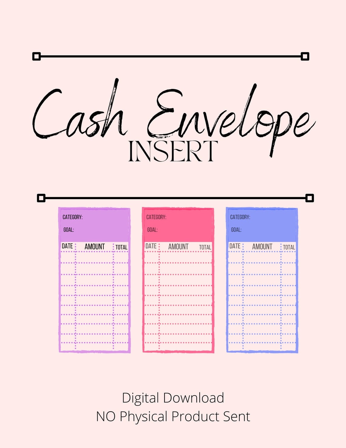Cash Envelope Inserts Digital Download Envelope Stuffing Etsy