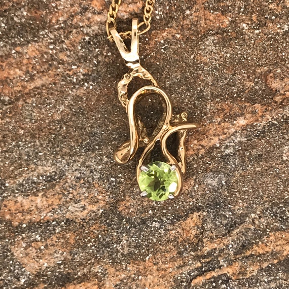Peridot 14k gold necklace