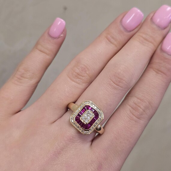 Deco Ruby and Diamond Ring Effy - image 4