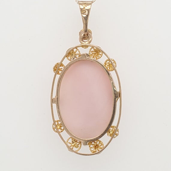 Vintage 10k Gold Cameo and Chain - image 4