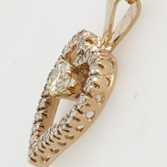 Vintage Yellow Gold Heart Pendant - image 6