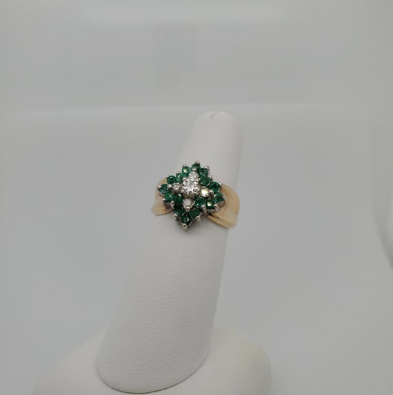 Vintage Diamond Emerald Cocktail Ring