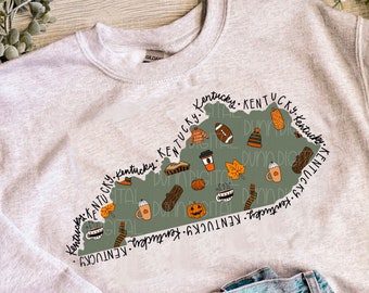 Fall Kentucky PNG für Sublimation, Fall Kentucky Sublimation, Kentucky PNG, Kentucky Sublimation Download, Fall KY png