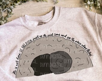 Easter PNG, Christian Easter PNG, Easter Shirt Design png, Matthew 28:6 Sublimation Design DOWNLOAD, Easter Sublimation Download, Tomb png
