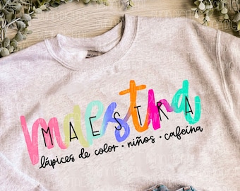 Maestra PNG, Maestra Sublimación, Maestra Sublimación Design Download, Teacher PNG, Spanish Teacher png, Maestra Sublimación File