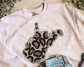 West Virginia PNG für Sublimation, West Virginia Sublimation, Gepard Print PNG, Leopard Print West Virginia Sublimation Download, wv PNG