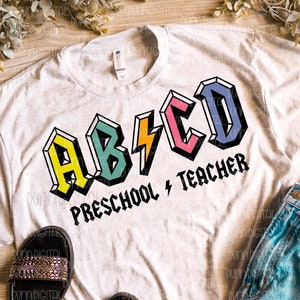 Preschool Teacher Shirt PNG Sublimation Design DOWNLOAD, Pre K Teacher Shirt Design, Preschool Teacher PNG, Sublimation Shirt Design