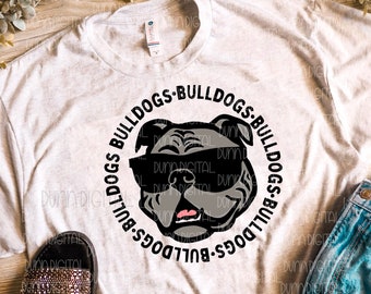 Bulldogs Mascot PNG, Bulldogs Sublimation Design DOWNLOAD, Bulldogs png, Shirt Design Graphic Tee Sublimation Shirt Design