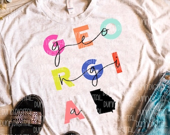 Georgia PNG, Georgia Diseño de sublimación, Georgia PNG, Diseño de camisa de Georgia, Forma de Georgia PNG