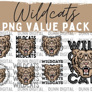 Wildcats PNG, Wildcat Mascot PNG Value Pack, Wildcat Sublimation Design, Wildcat football png, Kentucky png, Football png