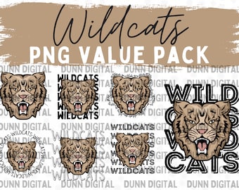 Wildcats PNG, Wildcat Mascot PNG Value Pack, Wildcat Sublimation