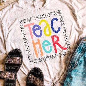 1st Grade Teacher PNG Sublimation Design DOWNLOAD, 1st Grade Teacher Tumbler PNG, 1st Grade Teacher Sublimation Download