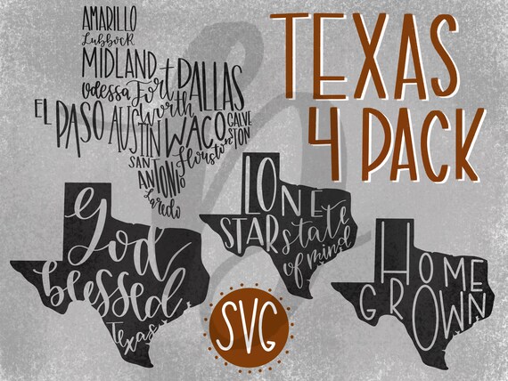 Download Texas Svg 4 Pack Silhouette Vector Graphic Shirt Designs For Etsy