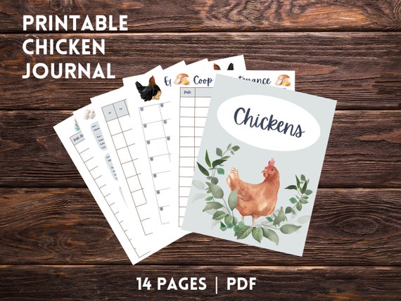 Chicken Journal | Printable Chicken Record Keeping Journal | Chicken Record Book Printable | Homestead Record Keeping