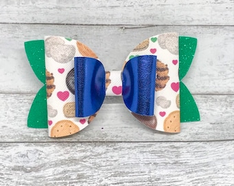 Girl Scout Cookie Season Bow, double layered bow, Girl Scout Bow
