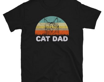 Retro Cat Dad T-Shirt: Unisex Geschenk für Katzenliebhaber