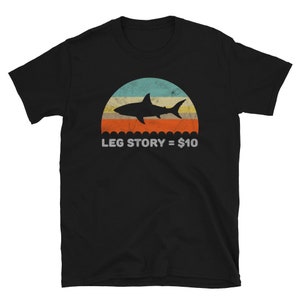 Cadeau chemise unisexe requin drôle histoire de jambe