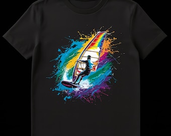 Windsurfing-Enthusiast dynamisches Windsurfer-Aktions-Windsurfen Unisex-T-Shirt