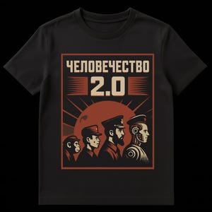 Rysk T-shirt Transhumanism Entusiast Humanity 2.0 Evolution Science Fiction Apparel