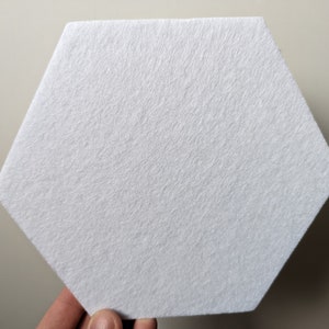 White Polygon Sound Diffuser Panel Acoustic Felt Hexagon Pin Board Wall Art Peel And Stick Honeycomb Wall Decor image 1