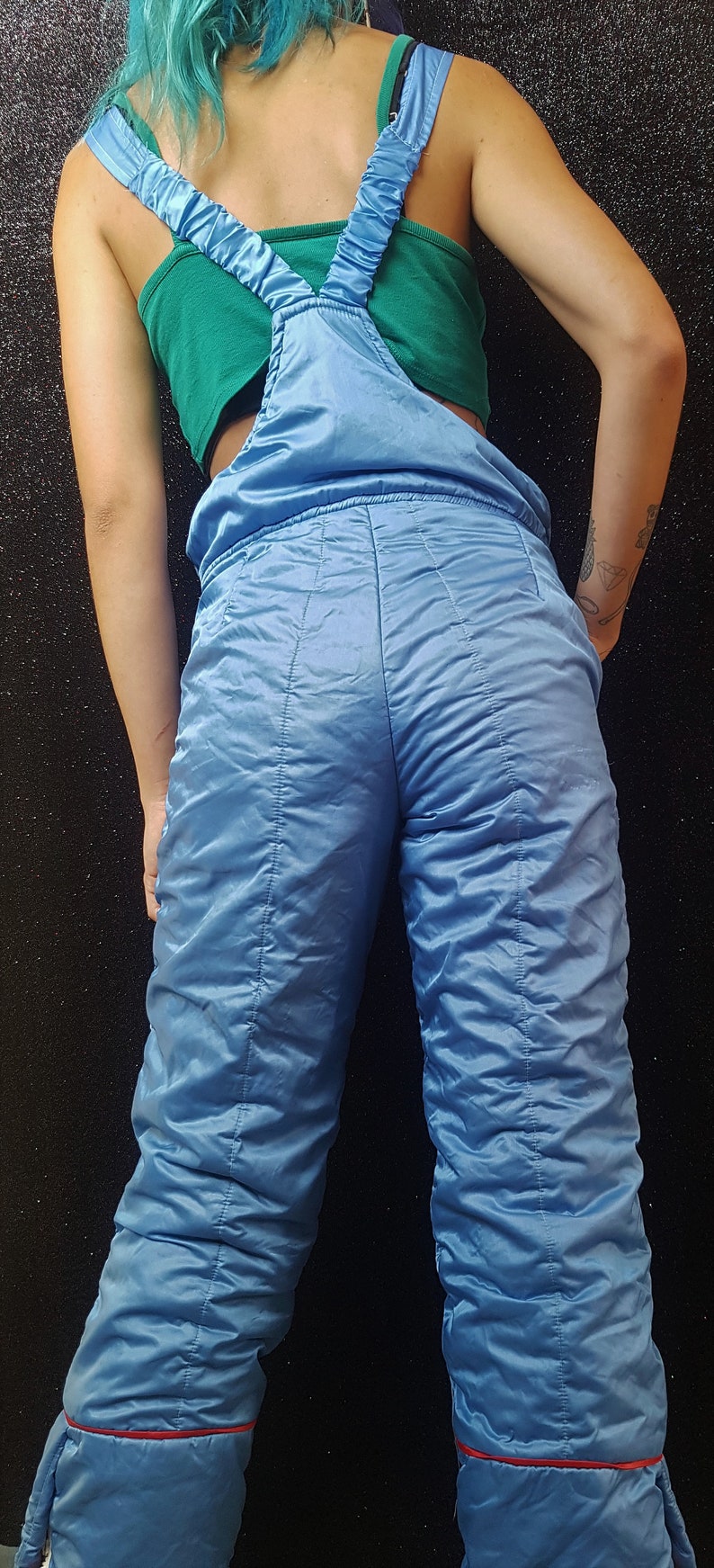 VINTAGE 1990s Blue Skiing Salopettes Size Extra Small | Etsy