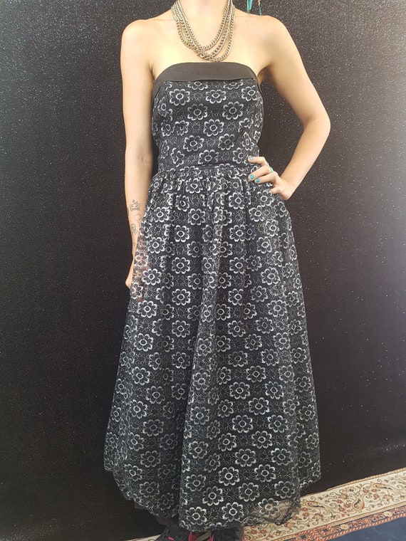 black and silver prom dress