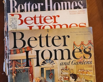 Vintage Better Homes And Gardens Christmas Magazine 1950's lot of 6