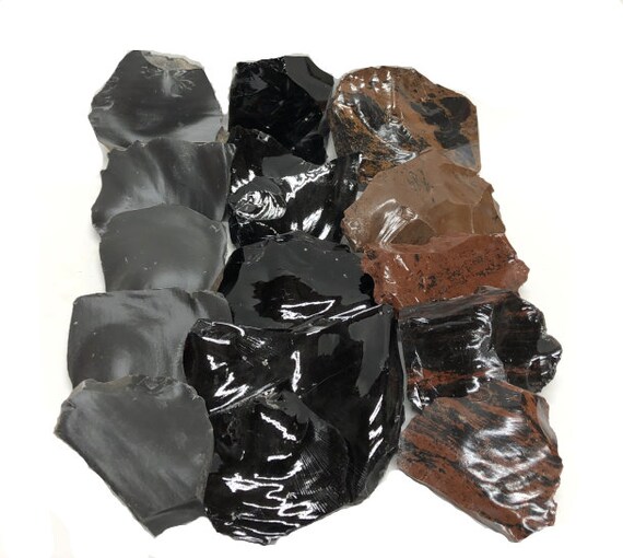 Flint Knapping Stone Obsidian Sample Box 12lbs Arrowhead Etsy