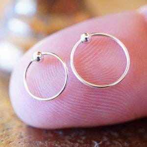 Sterling Silver Nose Ring Hoop: 22G Thin BCR, Multiple Colors