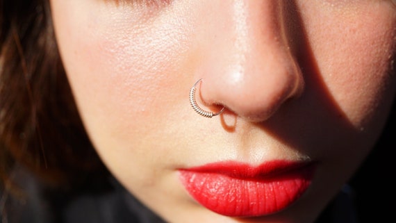 Sterling Silver nose ring flexible Spring Wire Nose ring Sterling Silver nose ring flexible Spring Wire Nose ring