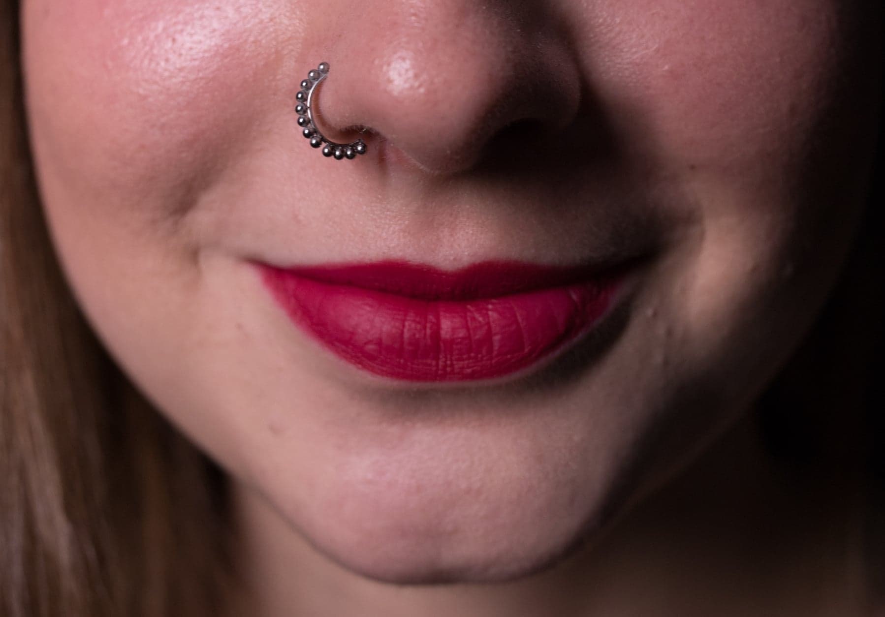 Stainless Steel Nose Ring With Balls 1mm Slim Nose Ring Thin Etsy