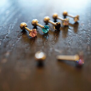 Pendiente de cartílago 16g helix pendiente helix piercing cartílago cartílago cristal piercing plata