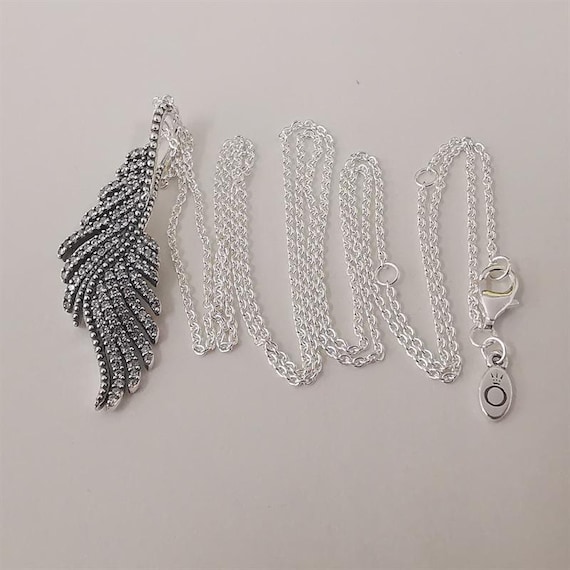 Necklace Majestic Feathers Pandora Silver Pendant/chain Canada