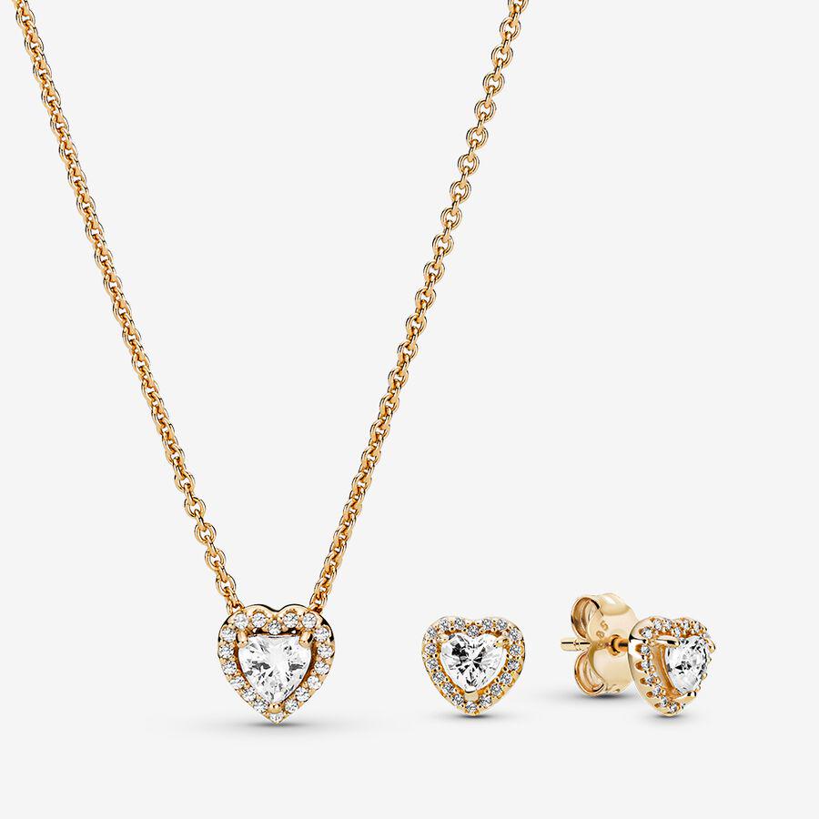 PANDORA エレベーテッドハートネックレス＆イヤリングセット PANDORA ピアス エレベーテッド ハート ＆ ネックレス セット