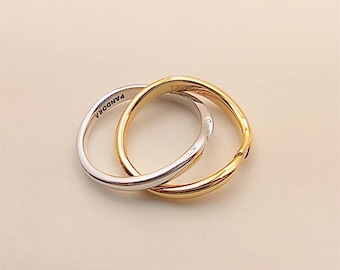PANDORA Essence Two-tone Entwined Bands Ring