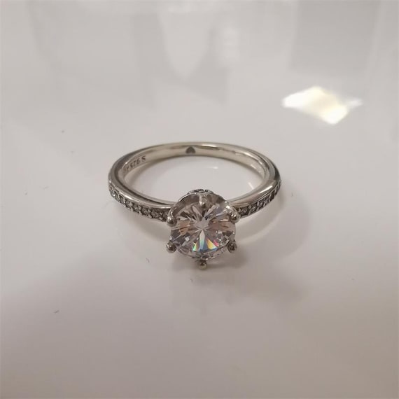 Pandora Clear Sparkling Crown Solitaire Ring S925 Ale