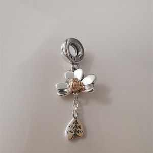 pandora clover & ladybird dangle charm  sterling s925 silver